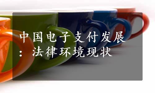 中国电子支付发展：法律环境现状