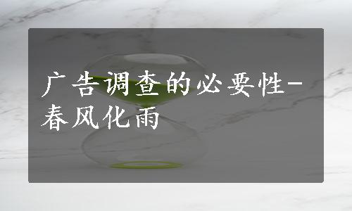 广告调查的必要性-春风化雨