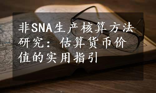 非SNA生产核算方法研究：估算货币价值的实用指引