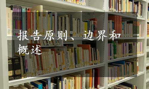 报告原则、边界和概述