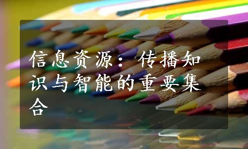 信息资源：传播知识与智能的重要集合