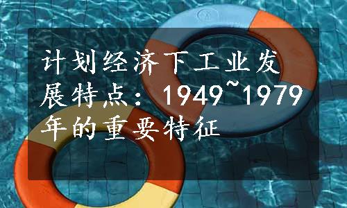 计划经济下工业发展特点：1949~1979年的重要特征