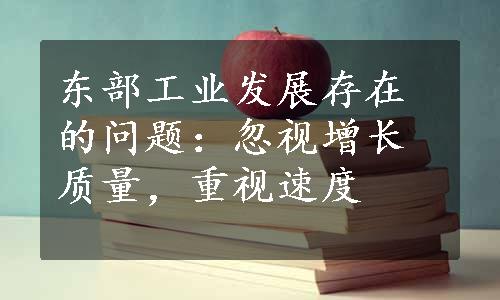 东部工业发展存在的问题：忽视增长质量，重视速度