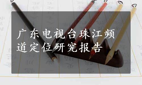 广东电视台珠江频道定位研究报告