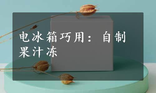 电冰箱巧用：自制果汁冻