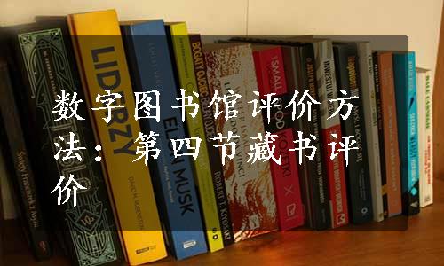 数字图书馆评价方法：第四节藏书评价