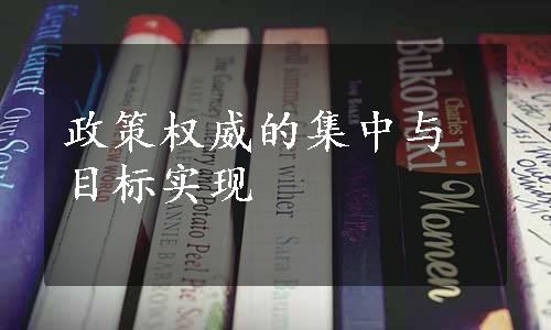 政策权威的集中与目标实现