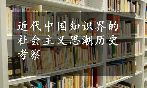 近代中国知识界的社会主义思潮历史考察