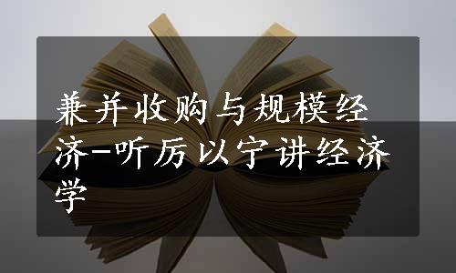 兼并收购与规模经济-听厉以宁讲经济学