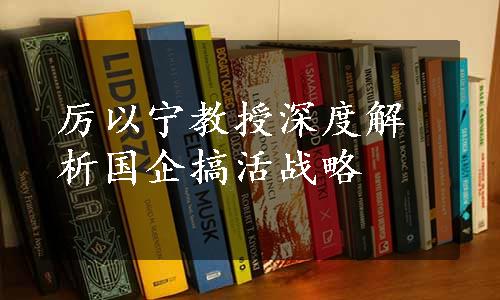 厉以宁教授深度解析国企搞活战略