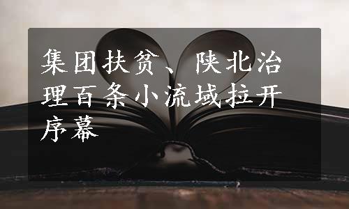 集团扶贫、陕北治理百条小流域拉开序幕