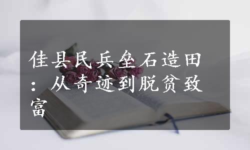 佳县民兵垒石造田：从奇迹到脱贫致富