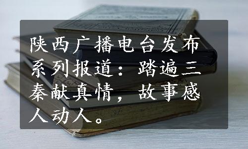 陕西广播电台发布系列报道：踏遍三秦献真情，故事感人动人。