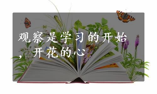 观察是学习的开始，开花的心