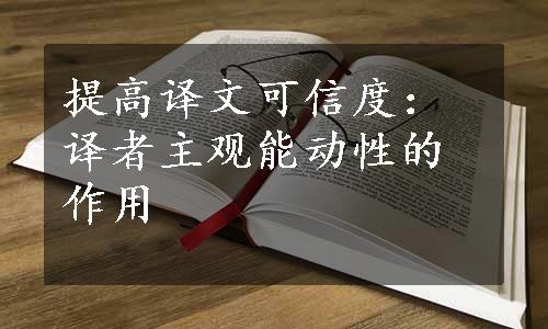 提高译文可信度：译者主观能动性的作用