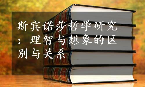 斯宾诺莎哲学研究：理智与想象的区别与关系