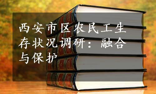 西安市区农民工生存状况调研：融合与保护