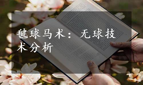 毽球马术：无球技术分析