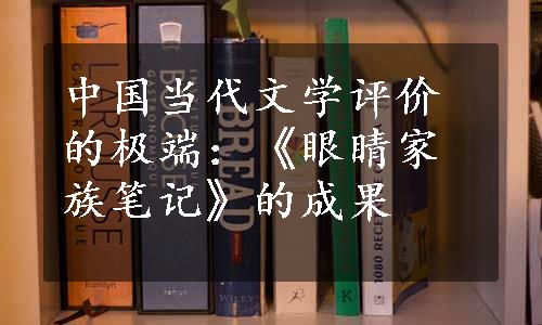 中国当代文学评价的极端：《眼睛家族笔记》的成果