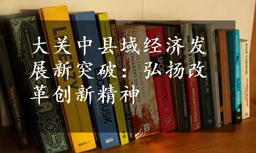 大关中县域经济发展新突破：弘扬改革创新精神