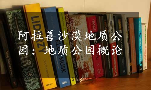 阿拉善沙漠地质公园：地质公园概论