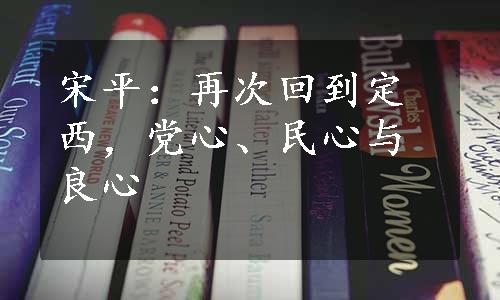 宋平：再次回到定西，党心、民心与良心