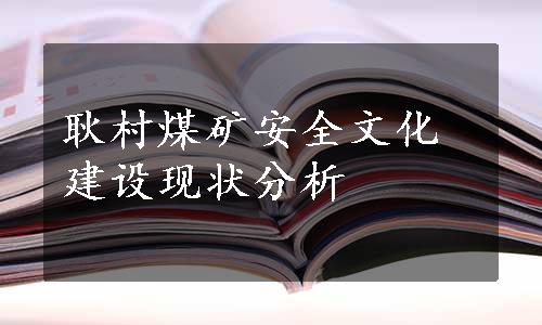 耿村煤矿安全文化建设现状分析