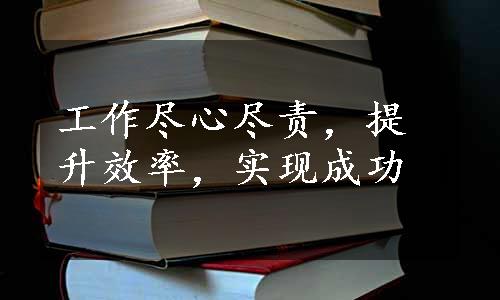 工作尽心尽责，提升效率，实现成功