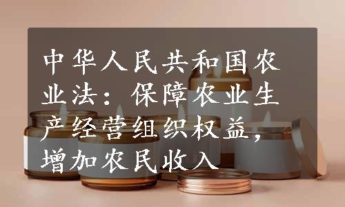 中华人民共和国农业法：保障农业生产经营组织权益，增加农民收入