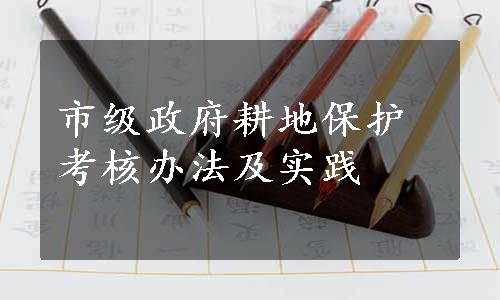 市级政府耕地保护考核办法及实践