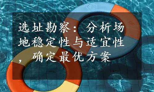 选址勘察：分析场地稳定性与适宜性，确定最优方案