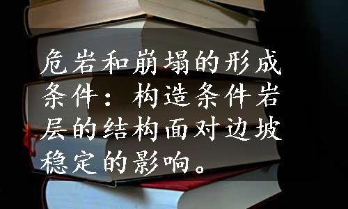 危岩和崩塌的形成条件：构造条件岩层的结构面对边坡稳定的影响。