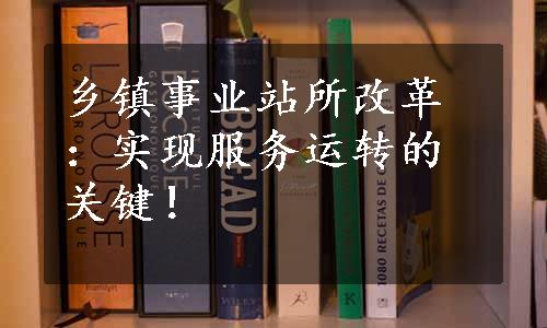 乡镇事业站所改革：实现服务运转的关键！