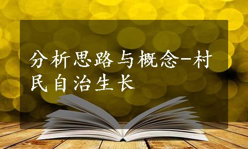 分析思路与概念-村民自治生长