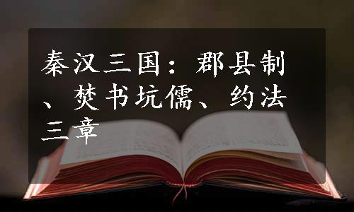 秦汉三国：郡县制、焚书坑儒、约法三章