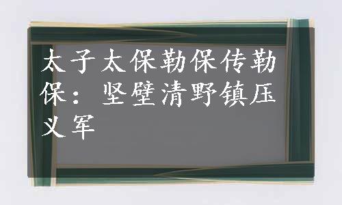 太子太保勒保传勒保：坚壁清野镇压义军