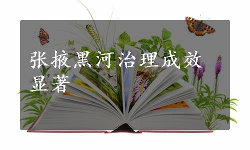 张掖黑河治理成效显著