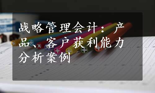 战略管理会计：产品、客户获利能力分析案例