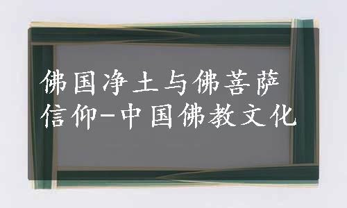 佛国净土与佛菩萨信仰-中国佛教文化