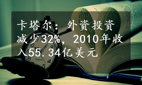 卡塔尔：外资投资减少32%，2010年收入55.34亿美元