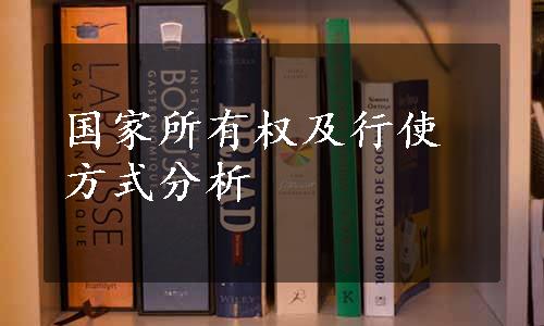 国家所有权及行使方式分析