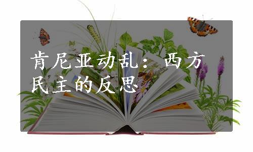 肯尼亚动乱：西方民主的反思