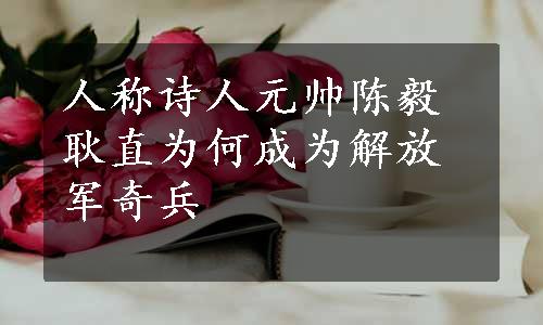 人称诗人元帅陈毅耿直为何成为解放军奇兵