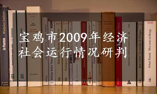 宝鸡市2009年经济社会运行情况研判