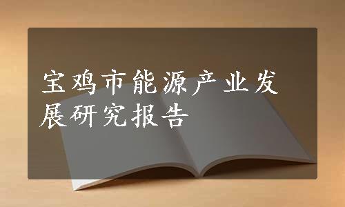 宝鸡市能源产业发展研究报告