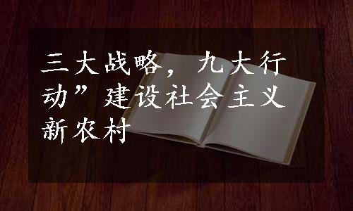 三大战略，九大行动”建设社会主义新农村