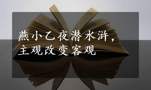 燕小乙夜潜水浒，主观改变客观