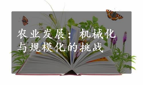 农业发展：机械化与规模化的挑战