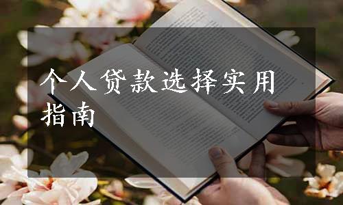 个人贷款选择实用指南