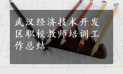 武汉经济技术开发区职校教师培训工作总结